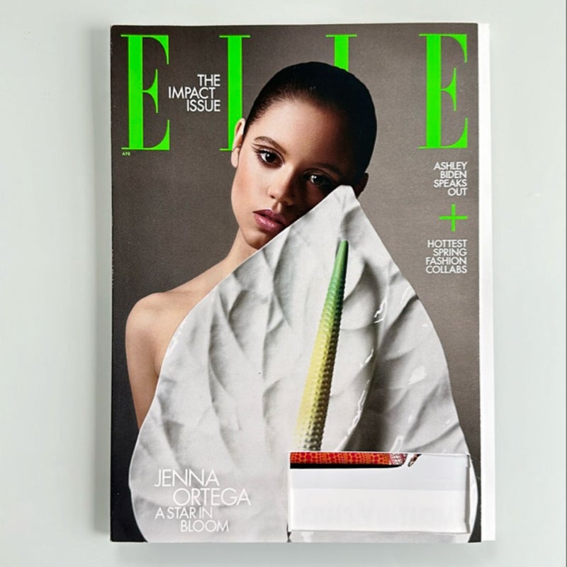 Elle USA Magazine. April 2023 Issue. Jenna Ortega, A Star in Bloom. Ashley Biden Speaks Out.