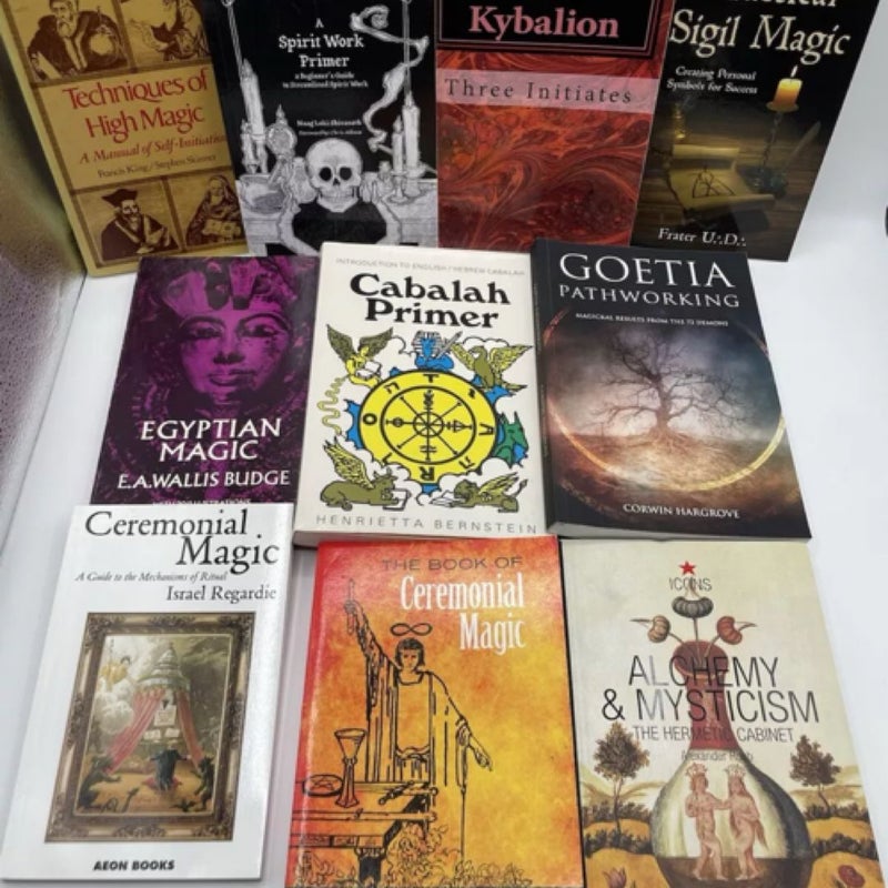 Lot of 10 OCCULT Alchemy Goetia Ceremonial Ritual Magick Qabalah Mysticism Books