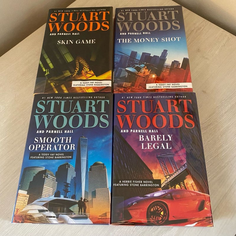 Lot of Four (4) Stuart Woods Hardback ExLibrary Herbie Fisher Teddy Fay & More