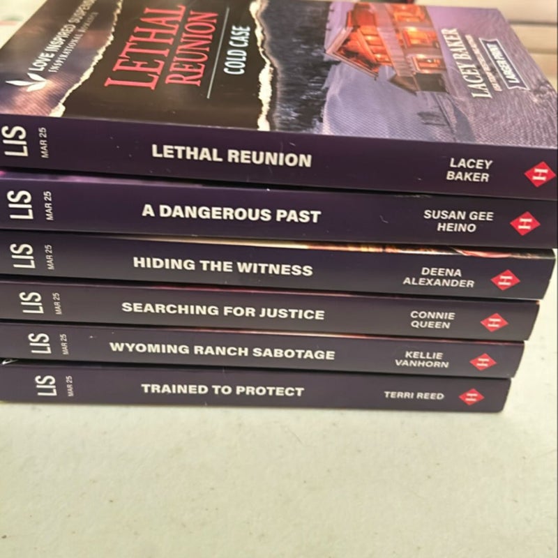 Harlequin Love Inspired Suspense, larger print, lot of 6, March 25