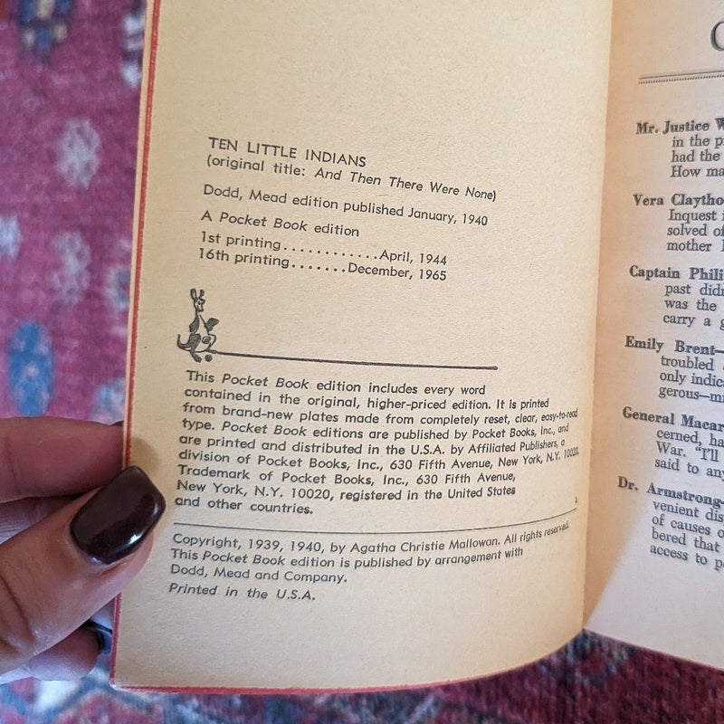 Ten Little Indians; And Then There Were None