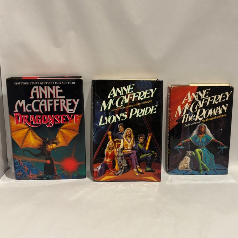 Anne McCaffrey Lot Of 3 Hardcover Books Vintage 1st Edition