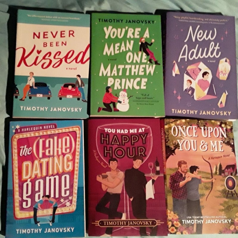 Lot of 6 Gay Male/Male Romcom Novels by Timothy Janovsky 