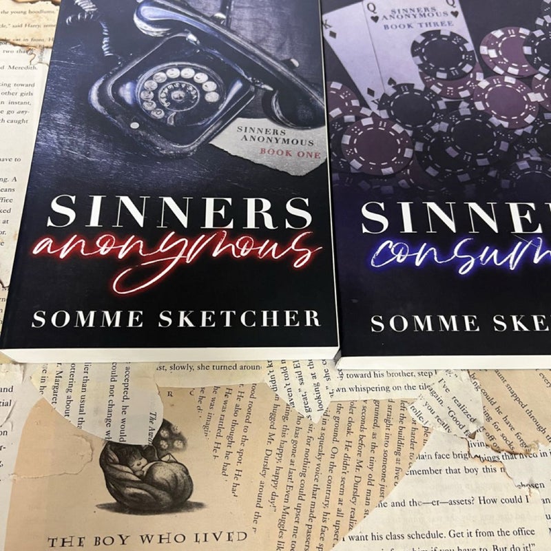 Sinner anonymous,sinners consumed,Sinners Condemned paperbacks Somme sketcher