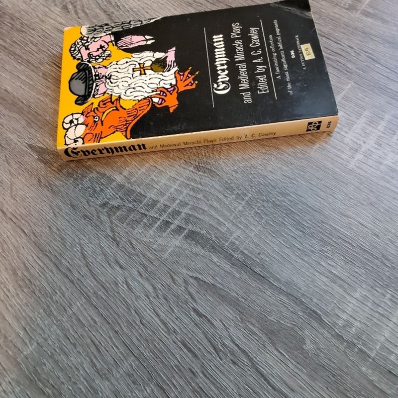 Everyman and Medieval Miracle Plays Edited by Cawley 1959 E.P. Dutton Paperback