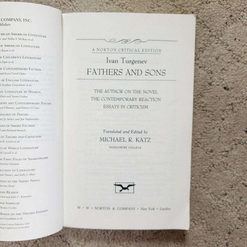 Fathers and Sons (Norton Critical Edition, 1996) 