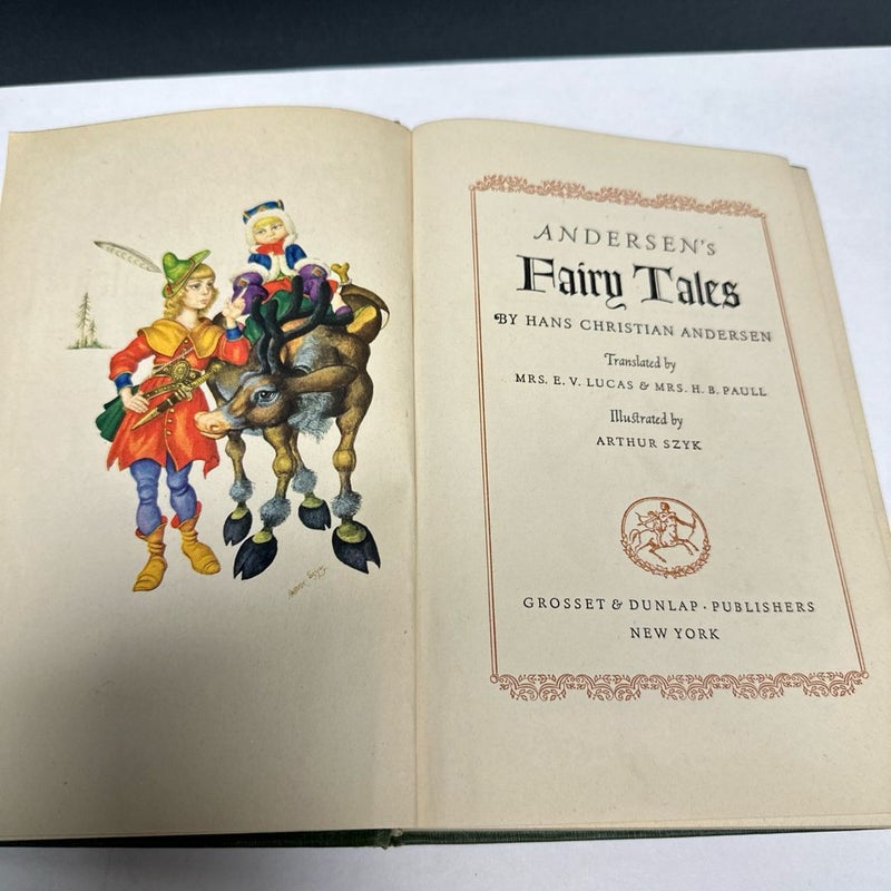 Vintage 1945 Andersen’s Fairy Tales  Color Illustrations