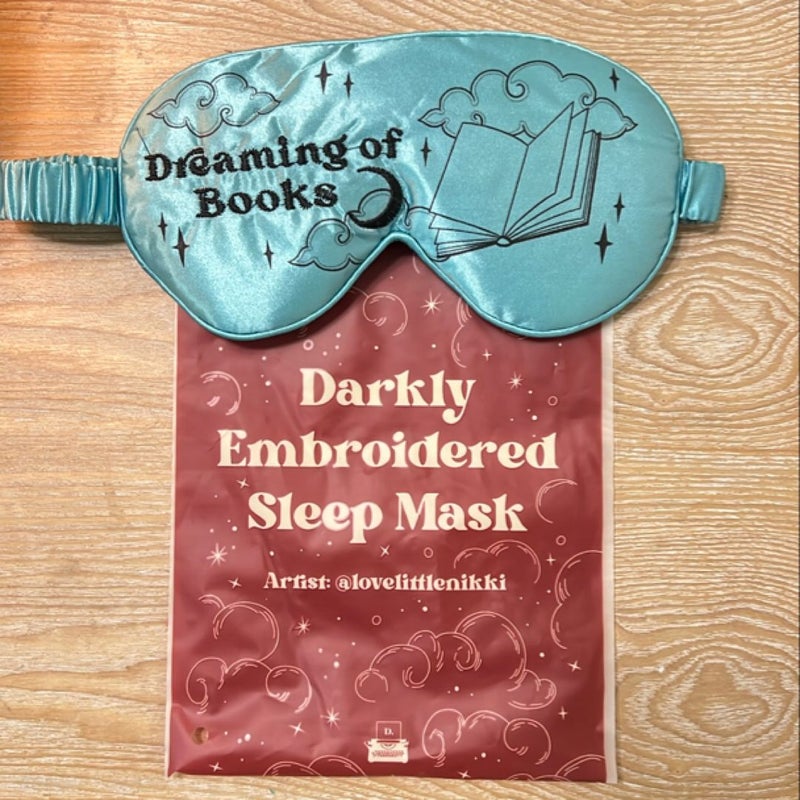 Romance Reader Hat and eye mask from Bookish Box