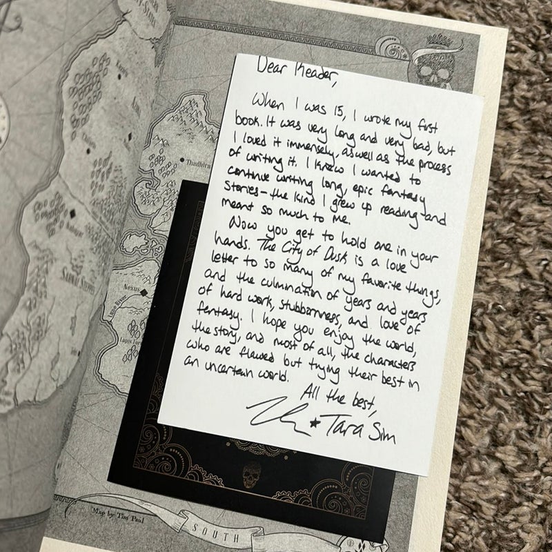 The City of Dusk - Letter from author & signed book plate