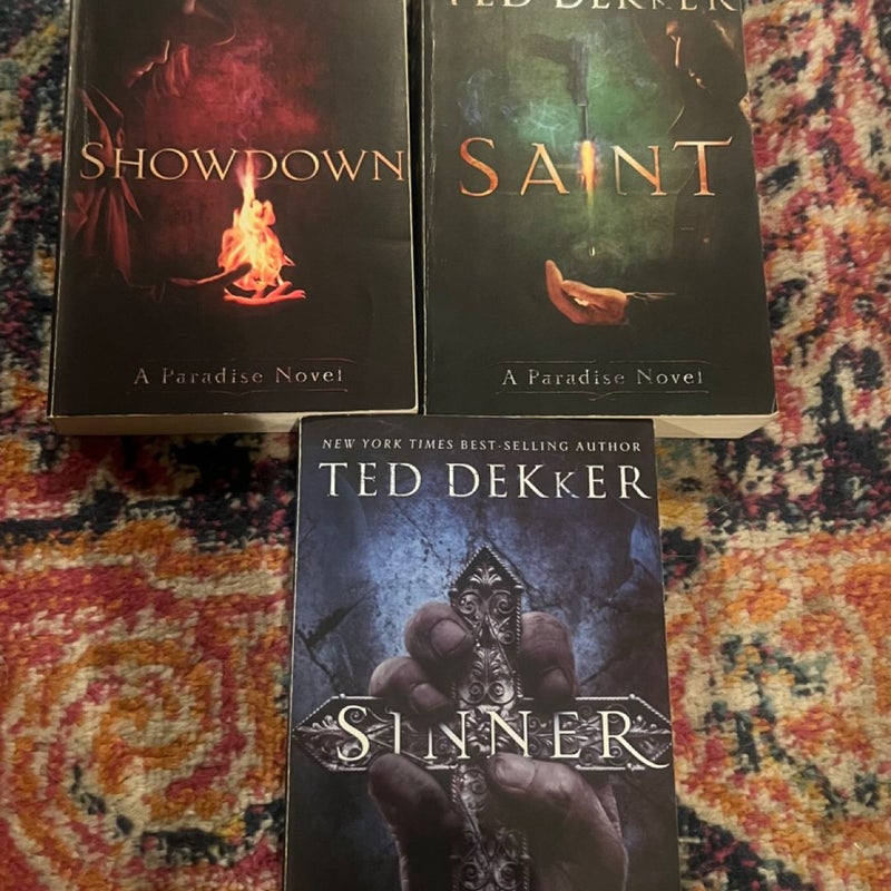 Ted Dekker Paradise Trilogy Showdown, Saint, Sinner  Trade PB Good