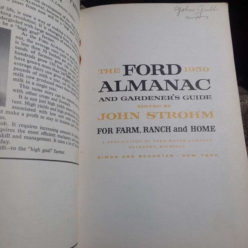 The Ford 1959 Almanac and Gardener's Guide