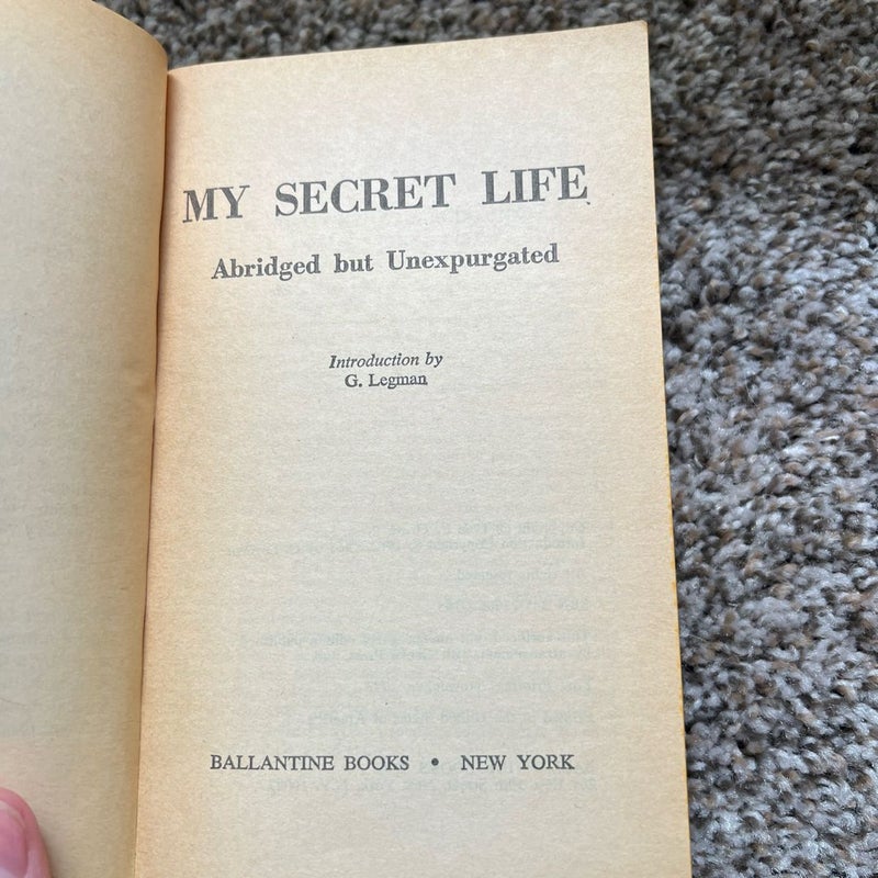 My Secret Life by Anonymous Victorian England Erotica Grove Press