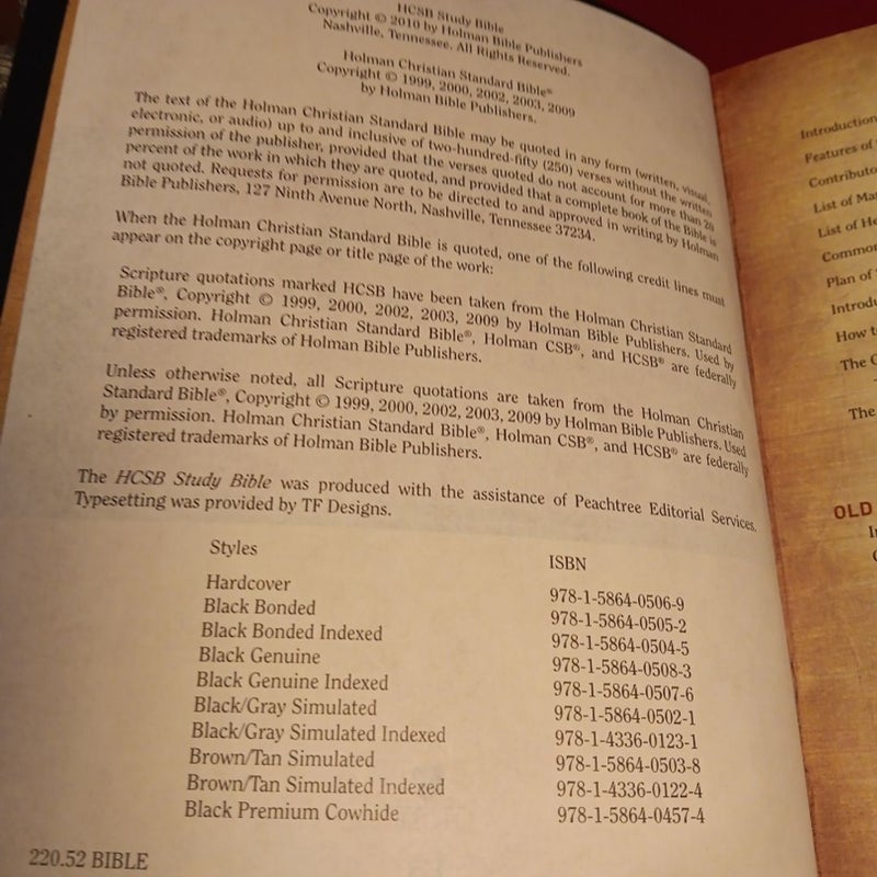 HCSB Study Bible, Black Bonded Leather 2010