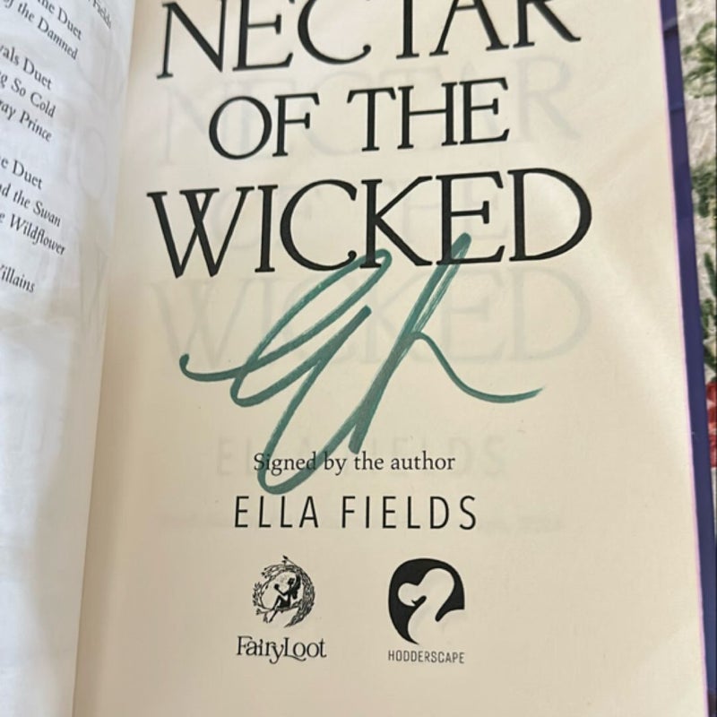 Fairyloot signed SE Nectar of the Wicked by Ella Fields 