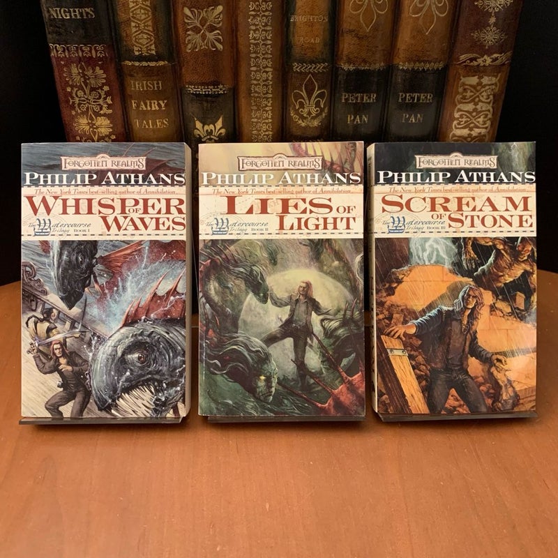 Forgotten Realms: Complete Watercourse Trilogy 1-3 Set: Whisper of Waves, Lies of Light, Scream of Stone, All First Edition First Printing