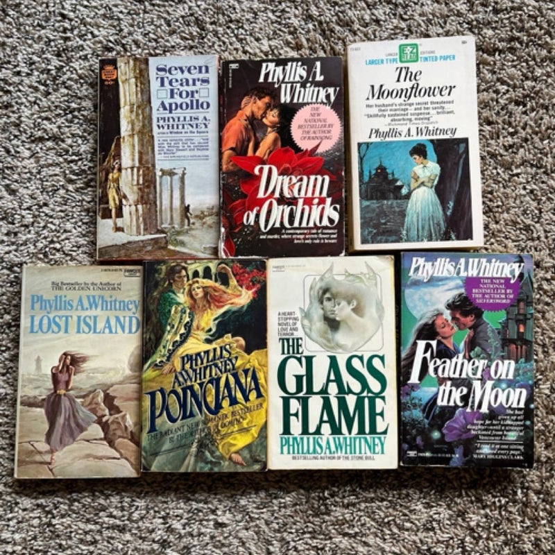 7 vintage Phyllis A Whitney romance books from the 1960’s-1980’s