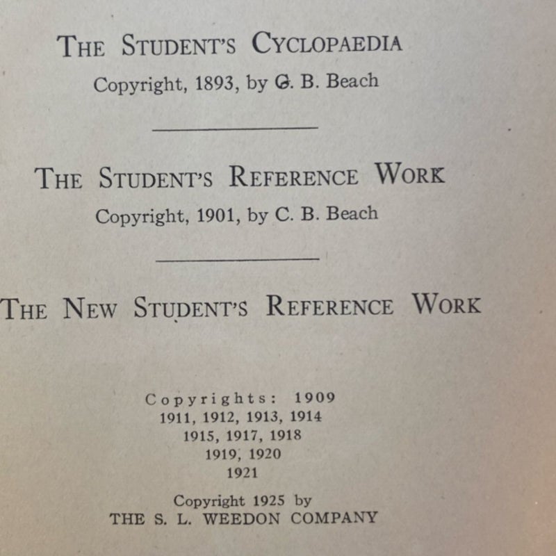 The New Student’s Reference Work for Teachers, Students and Families