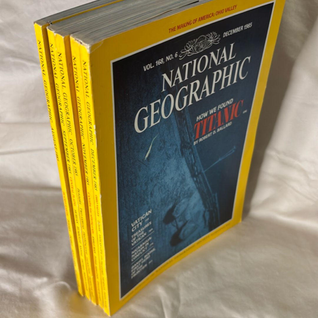 National Geographic VINTAGE BUNDLE (Aug 1985-Dec 1985)