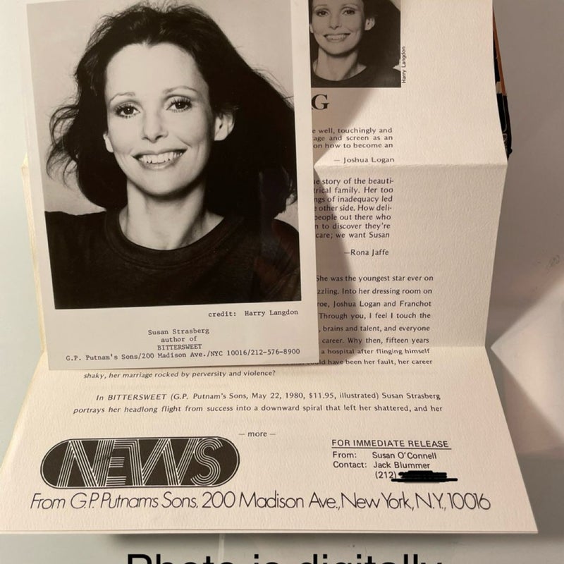 Bittersweet by Susan Strasberg with Author Headshot & Pitch Letter (Hardcover)