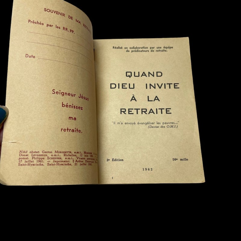 French Religious Book Quand Dieu Invite A La Retraite God Retirement