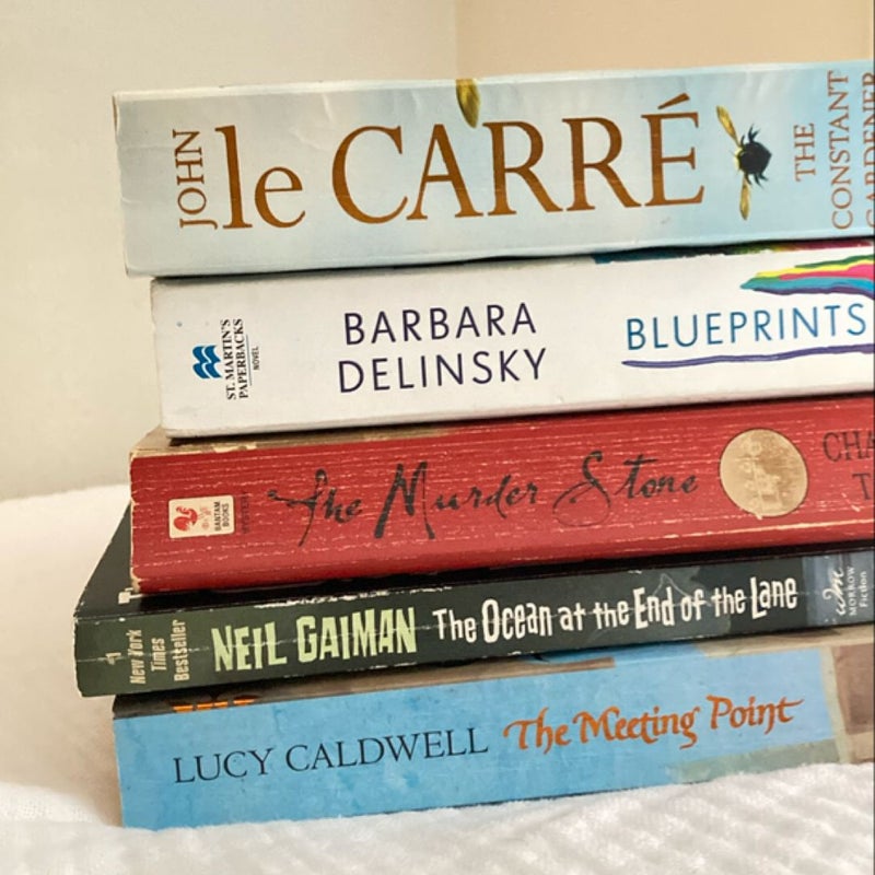 Mass Paperback Bundle: The Ocean at the End of the Lane, The Murder Stone, The Meeting Point, The Constant Gardener, Blueprints