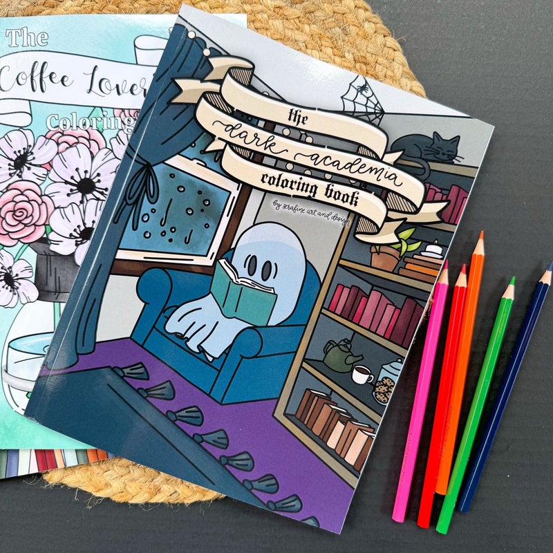 The Dark Academia Coloring Book, by Serafine Art and Design