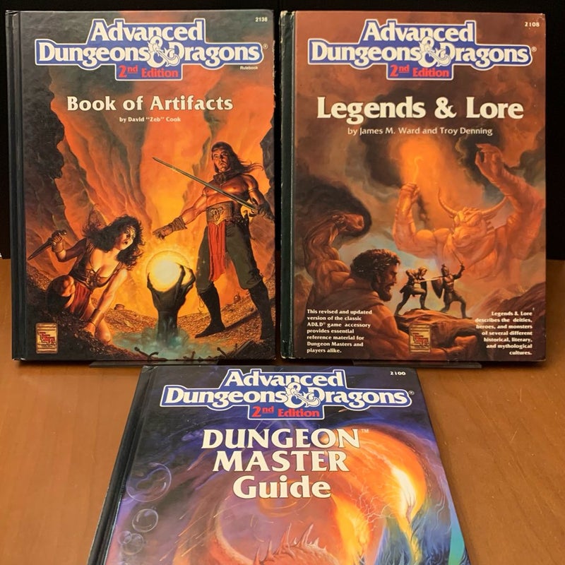 AD&D 2nd Edition Gamebooks: Dungeon Master Guide, Book of Artifacts, Legends and Lore