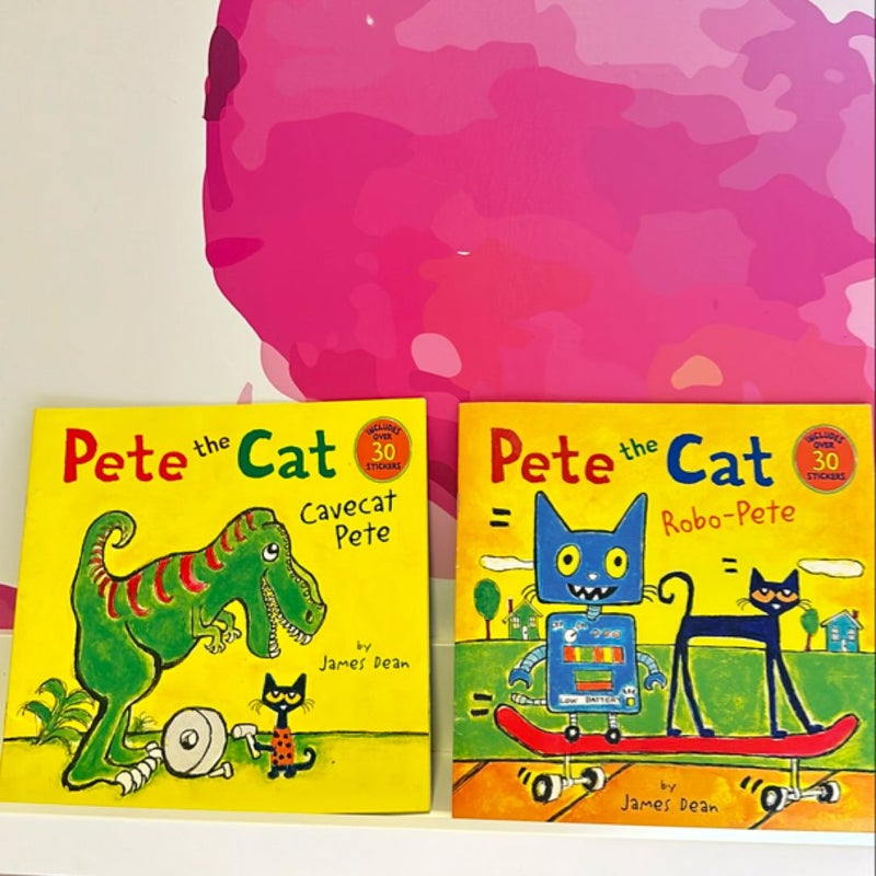 Book Bundle: Pete the Cat: Robo-Pete & Pete the Cat: Cavecat Pete