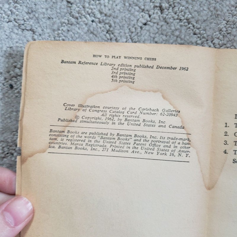 How to Play Winning Chess (5th Bantam Printing, 1962)