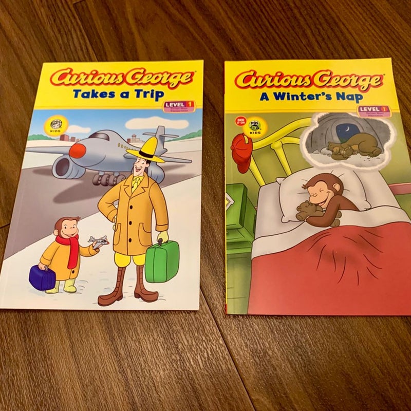 (Lot of 2) Curious George Takes a Trip / A Winter's Nap 