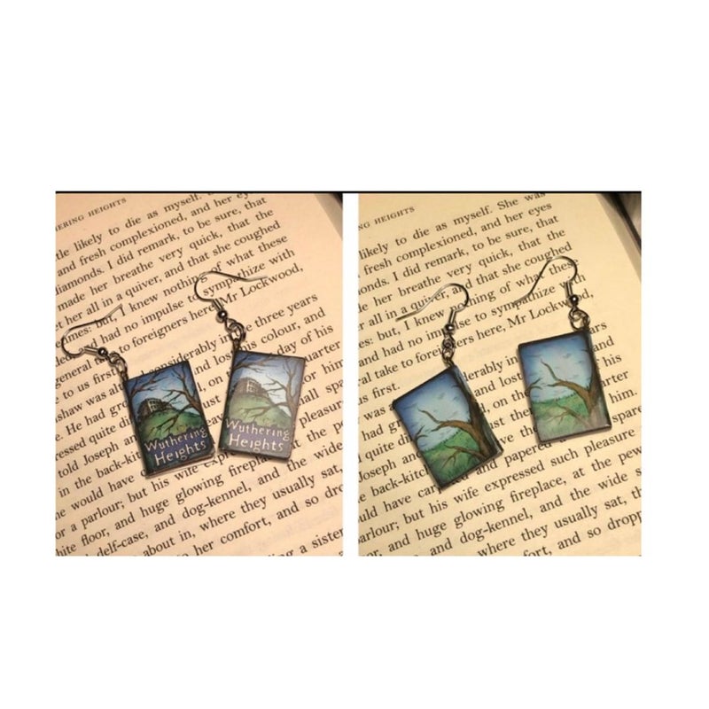 Handmade Wuthering Heights Book Earrings 