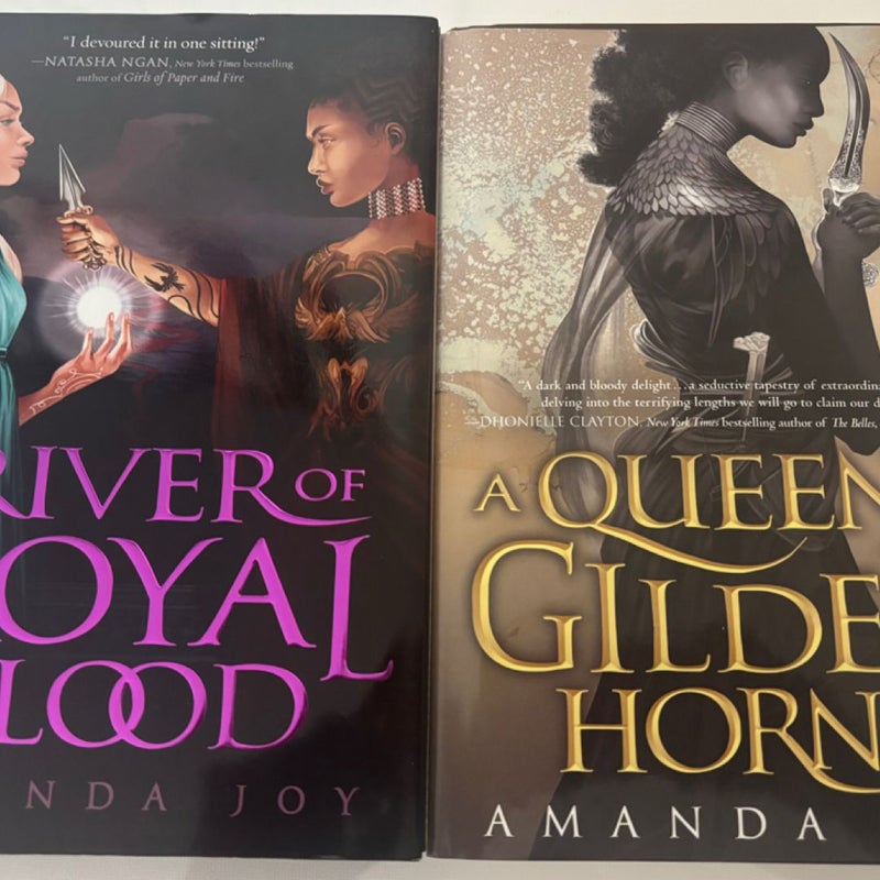 A river of royal blood ( Fairyloot edition) and A queen of gilded horns bundle.