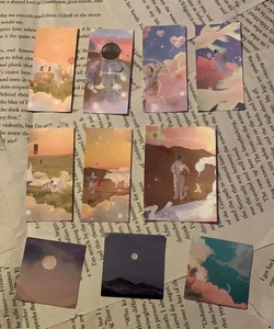 Zodiac/ Moon/ Astronaut sticker pack of 10 
