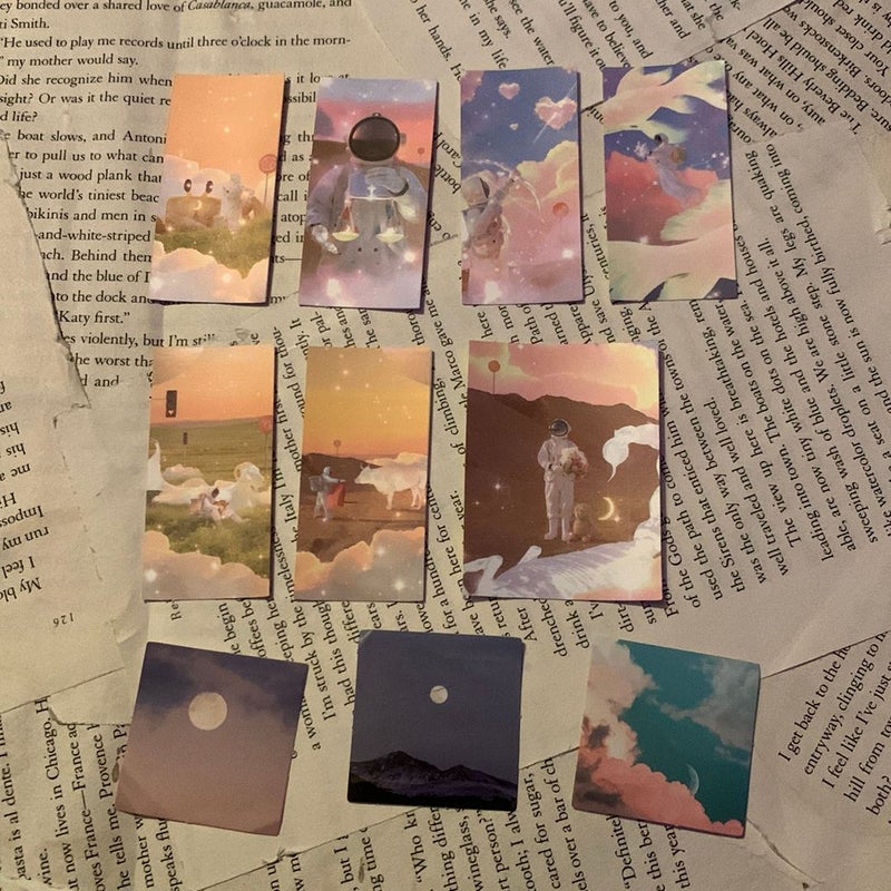 Zodiac/ Moon/ Astronaut sticker pack of 10 
