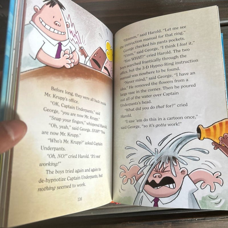 Captain Underpants Book Set; The 1st Epic Novel and the Saga of Sir-Stinks A Lot