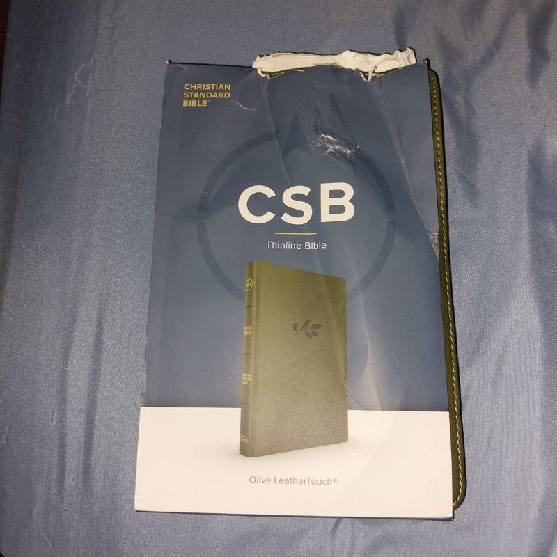 CSB Thinline Bible, Olive LeatherTouch