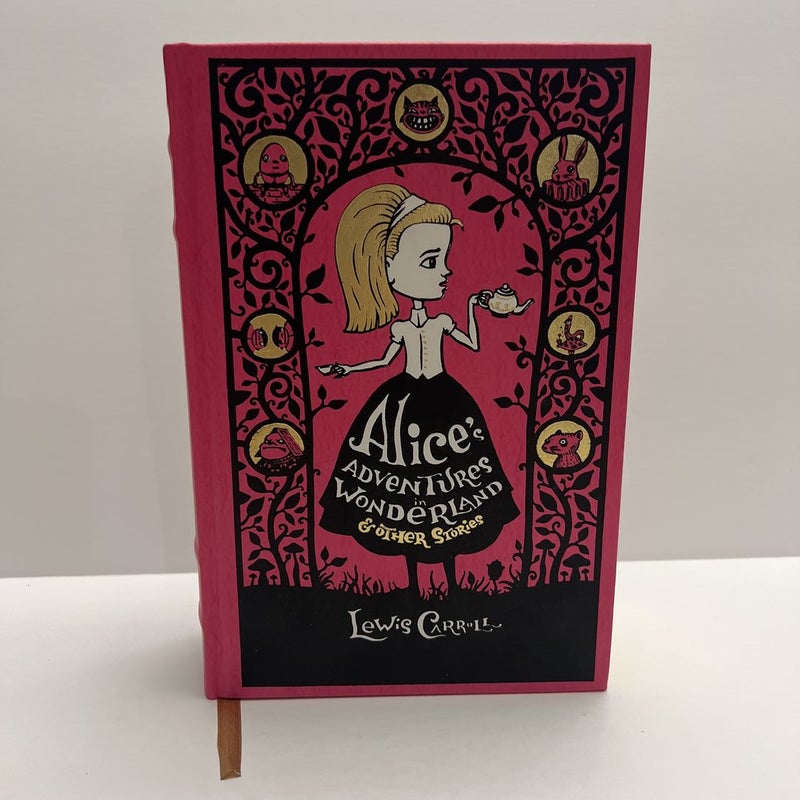 B&N Alice Adventures Wonderland Leather Gold Sprayed Edge