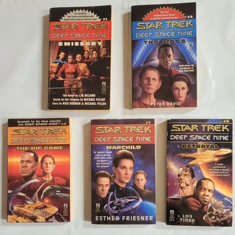 Book Lot of 5 Early Star Trek Deep Space Nine Novels. Books 1 2 4 6 and 7.