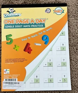 Channie’s One Page a Day Single Dogit Math Practice PreK-1
