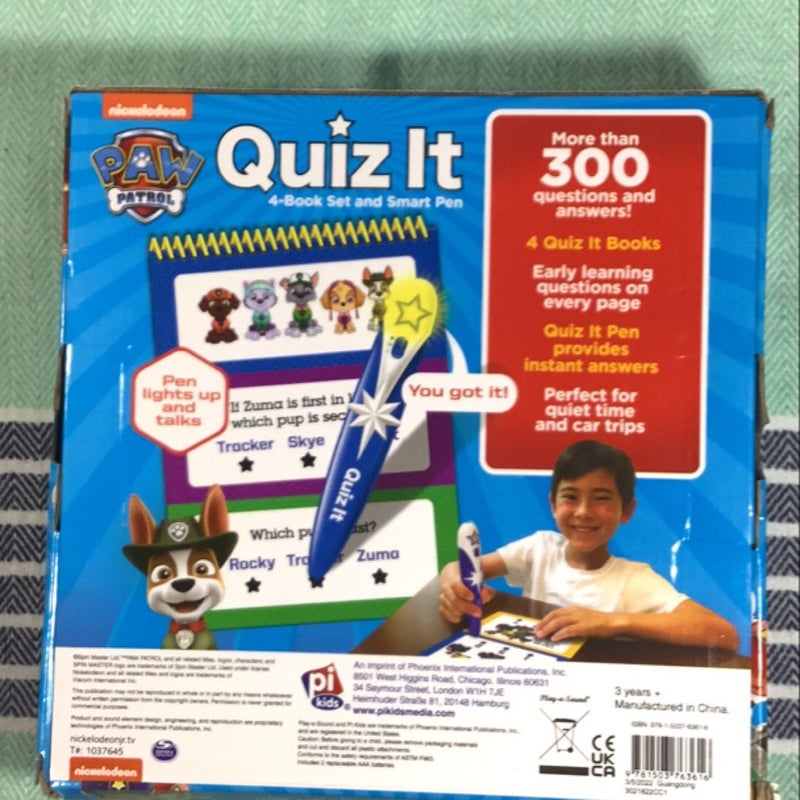 Nickelodeon PAW Patrol: Quiz It 4-Book Set and Smart Pen