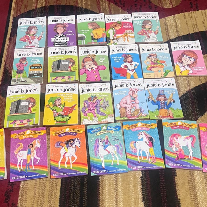 Huge Lot 23 Books Junie B Jones & Unicorn Academy 