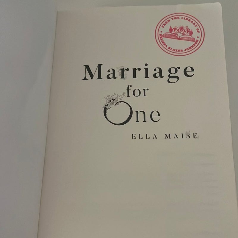 Marriage for One *OOP