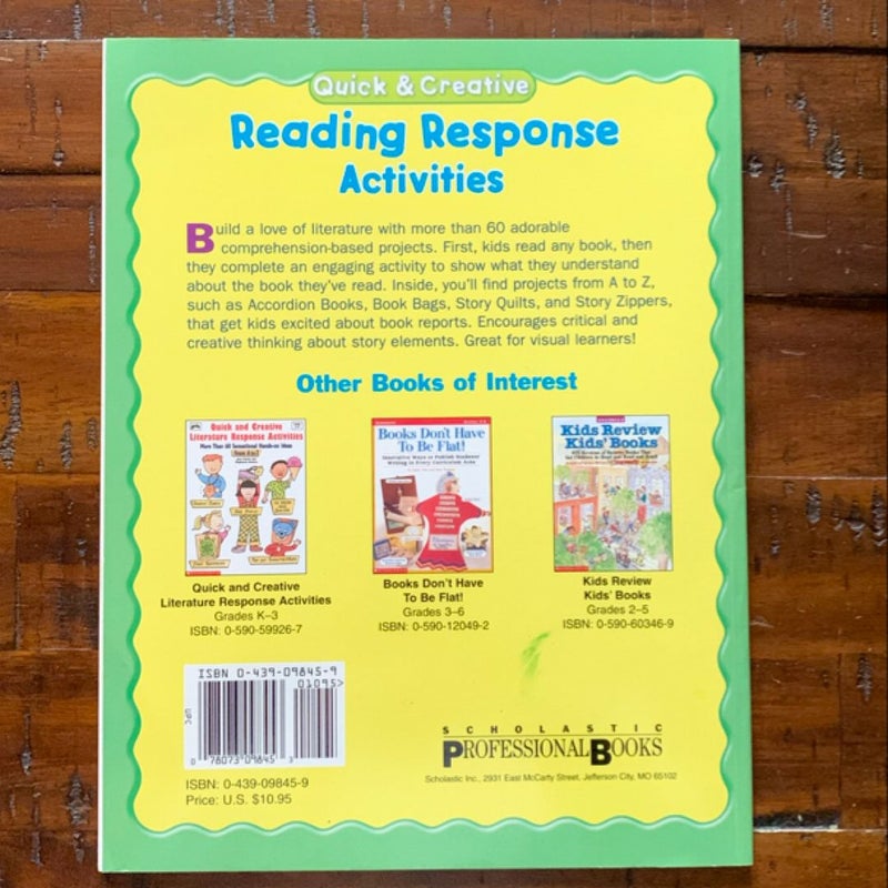 Quick & Creative Reading Response Activities Grades 2-4