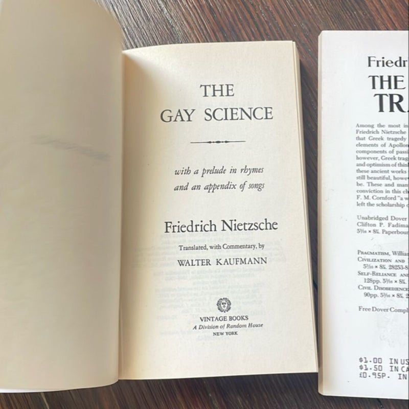 【中古】 The Gay Science: With a Prelude in Rhymes and an Appendix of Songs Friedrich Nietzsche The Gay Science: With a Prelude in Rhymes and an Appendix of