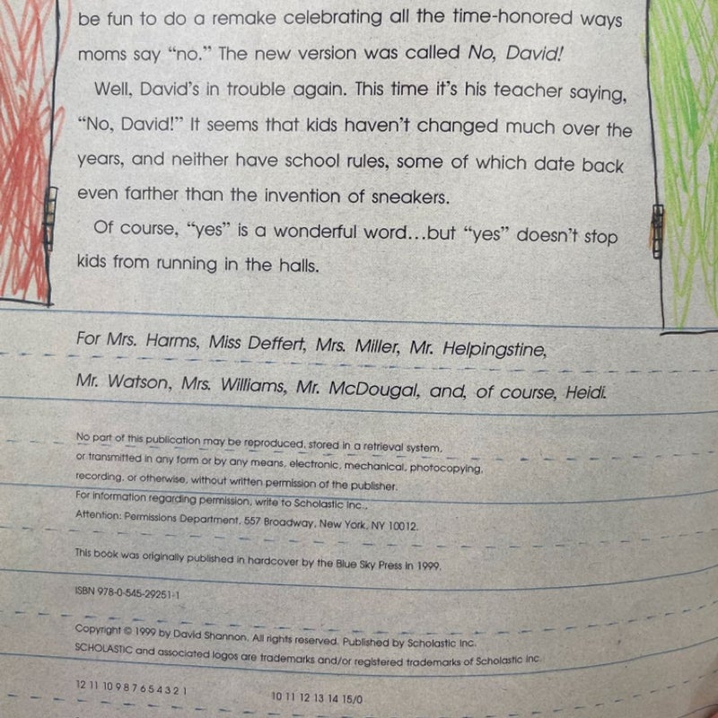 David Goes to School paperback children’s book