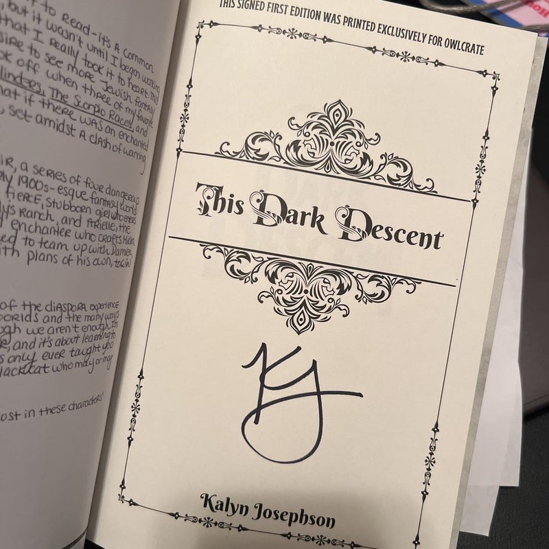 OWLCRATE This Dark Descent Signed Special Edition