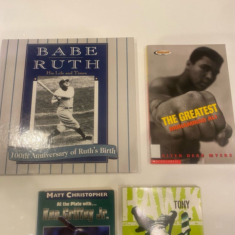 Bundle of 4 Biographies About Famous Athletes