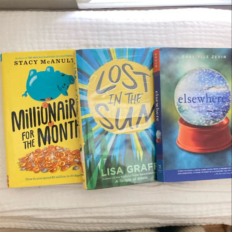 Juvenile Fiction Bundle: Lost in the Sun, Elsewhere, Millionaires for the Month