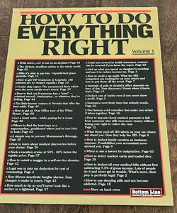 How to do Everything Right 