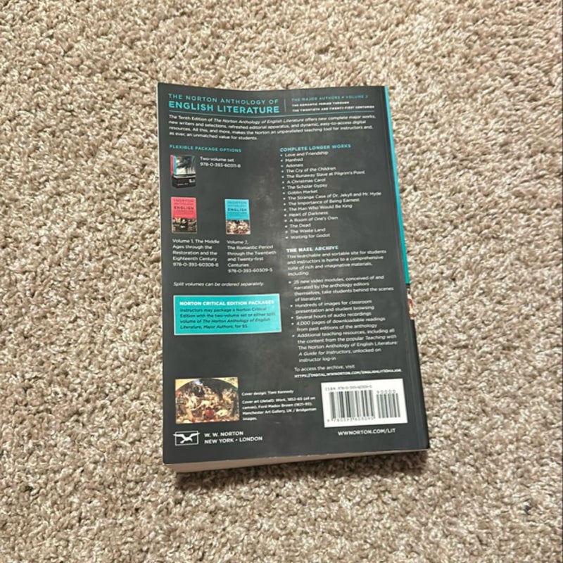 Norton Anthology of English Literature: the Major Authors, 10th Edition (Volume B)